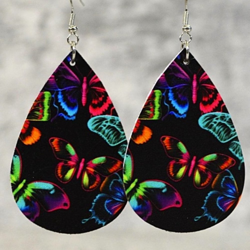 Butterflies Neon Rainbow Earrings